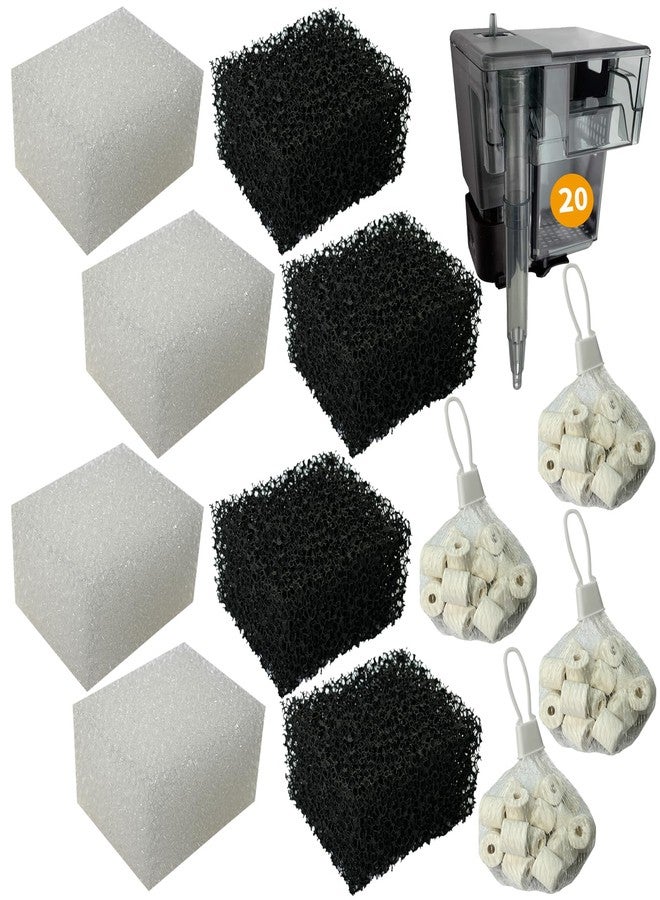 beaufan 4 Set of Three-Stage Filtration Tank Filter Maintenance Kit, Replacement for AquaClear 20 Power Filter, Fish Tank Filter for 5- to 20-Gallon Aquariums - Image 1